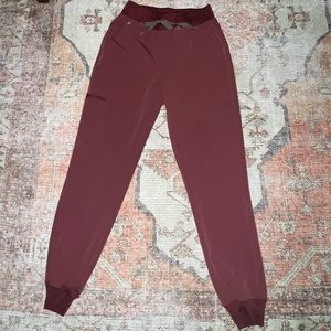 Figs Dark Cherry Small Joggers New